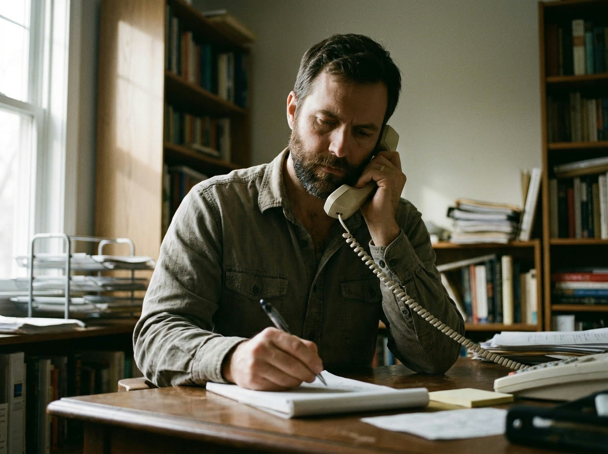 Someone on the phone, mid conversation