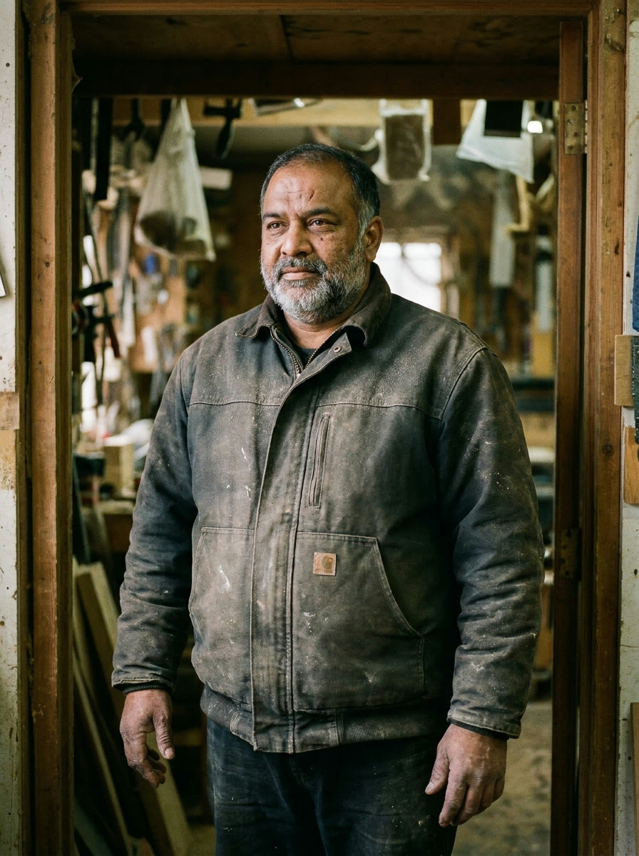A tradesperson in their forties at work